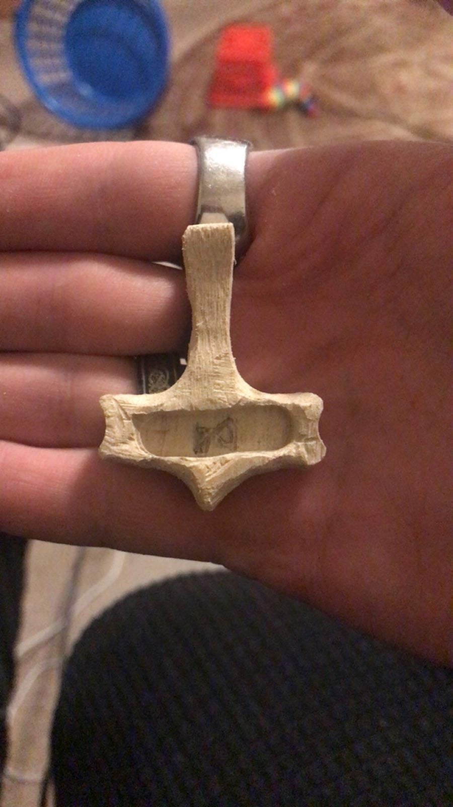 Hand made/ carved  mjolnr (thors hammer ) pendant nd6Sf1TOW