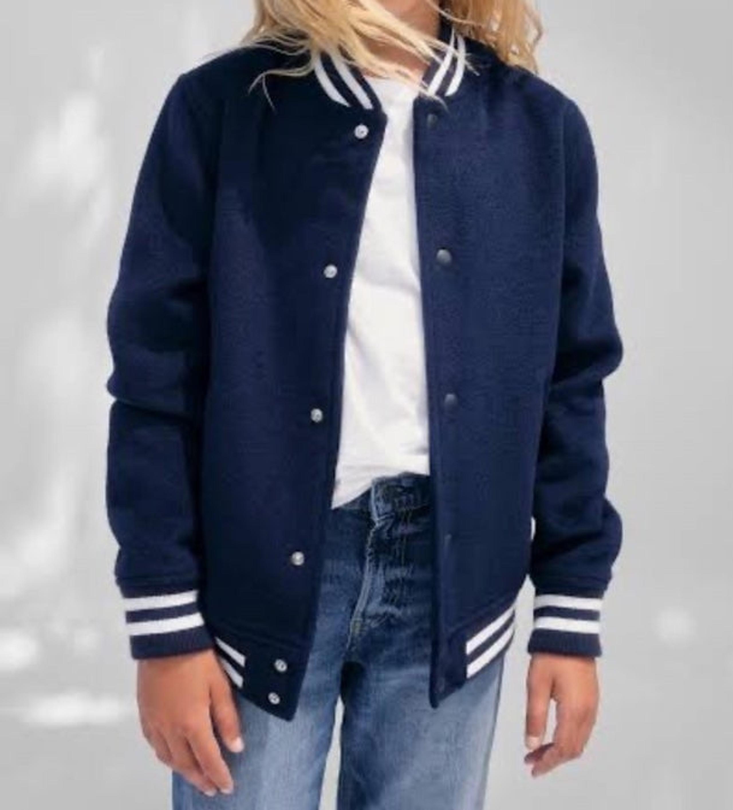 Varsity Jacket With Hoodie Gap For Boys, Navy Blue and White, Size XL 12