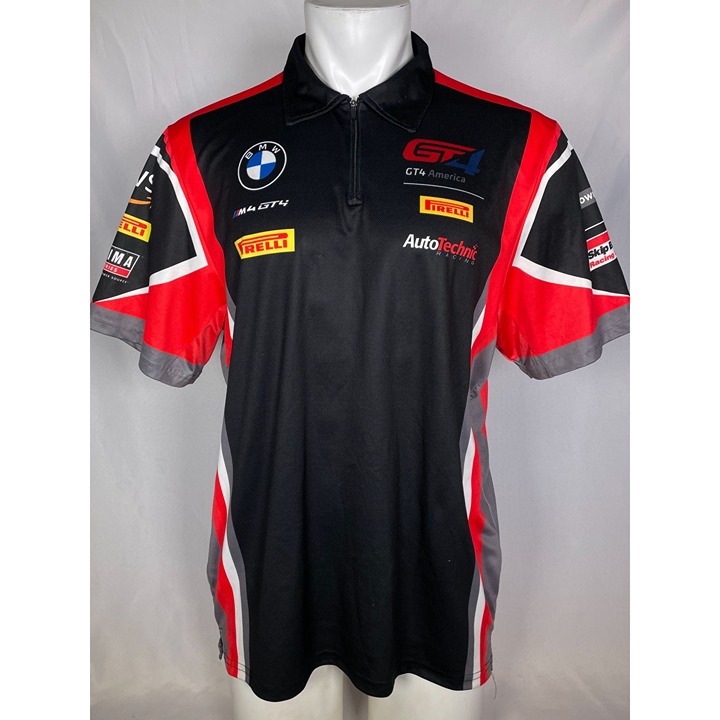 BMW Motorsport GT4 America Pirelli Racing Black Pit Crew Polo Shirt Men's MEDIUM