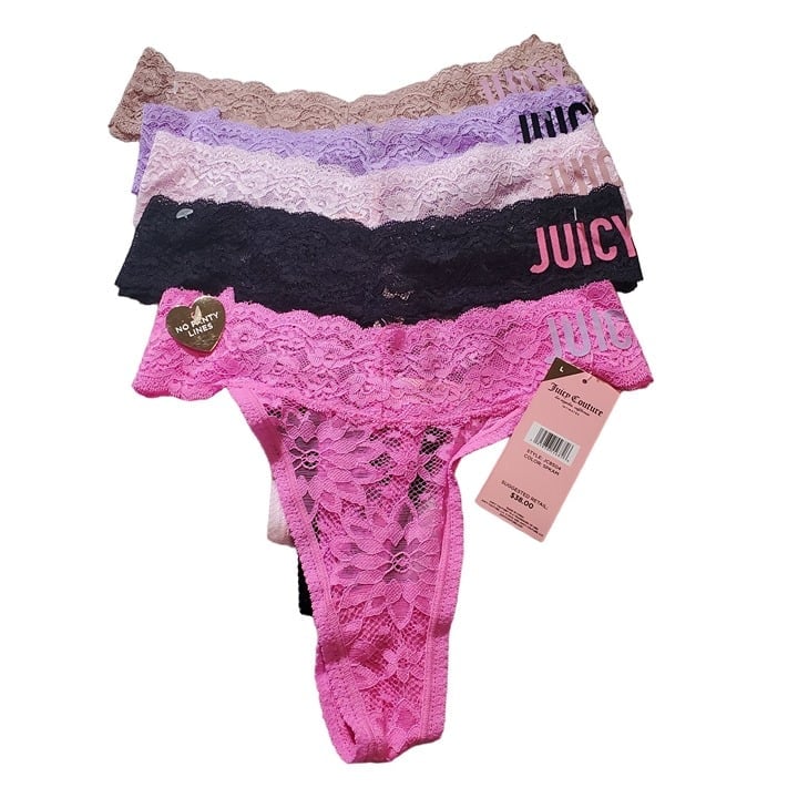 Juicy Couture intimates womens 5pack underwear bikini Size Large multicolor nwt