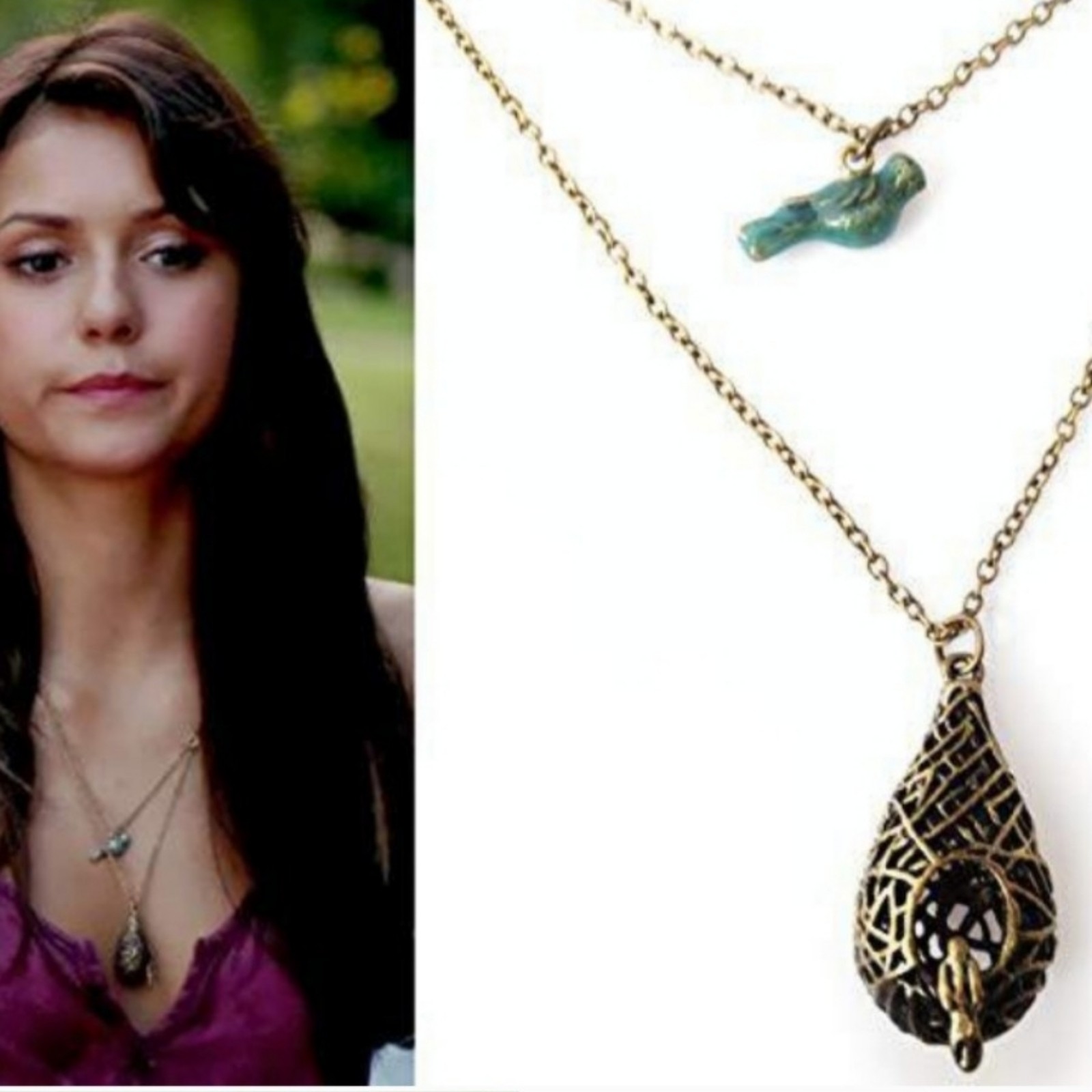 ASO Vampire Diaries Elena Gilbert Layered Bird Necklace
