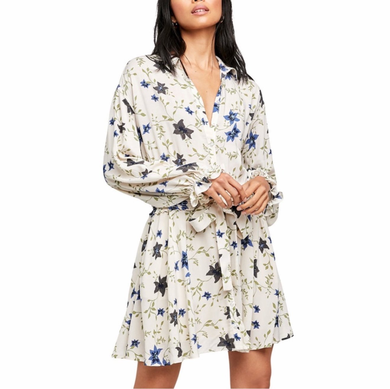 Free People Lighten Up Mini Dress in Tea Combo
