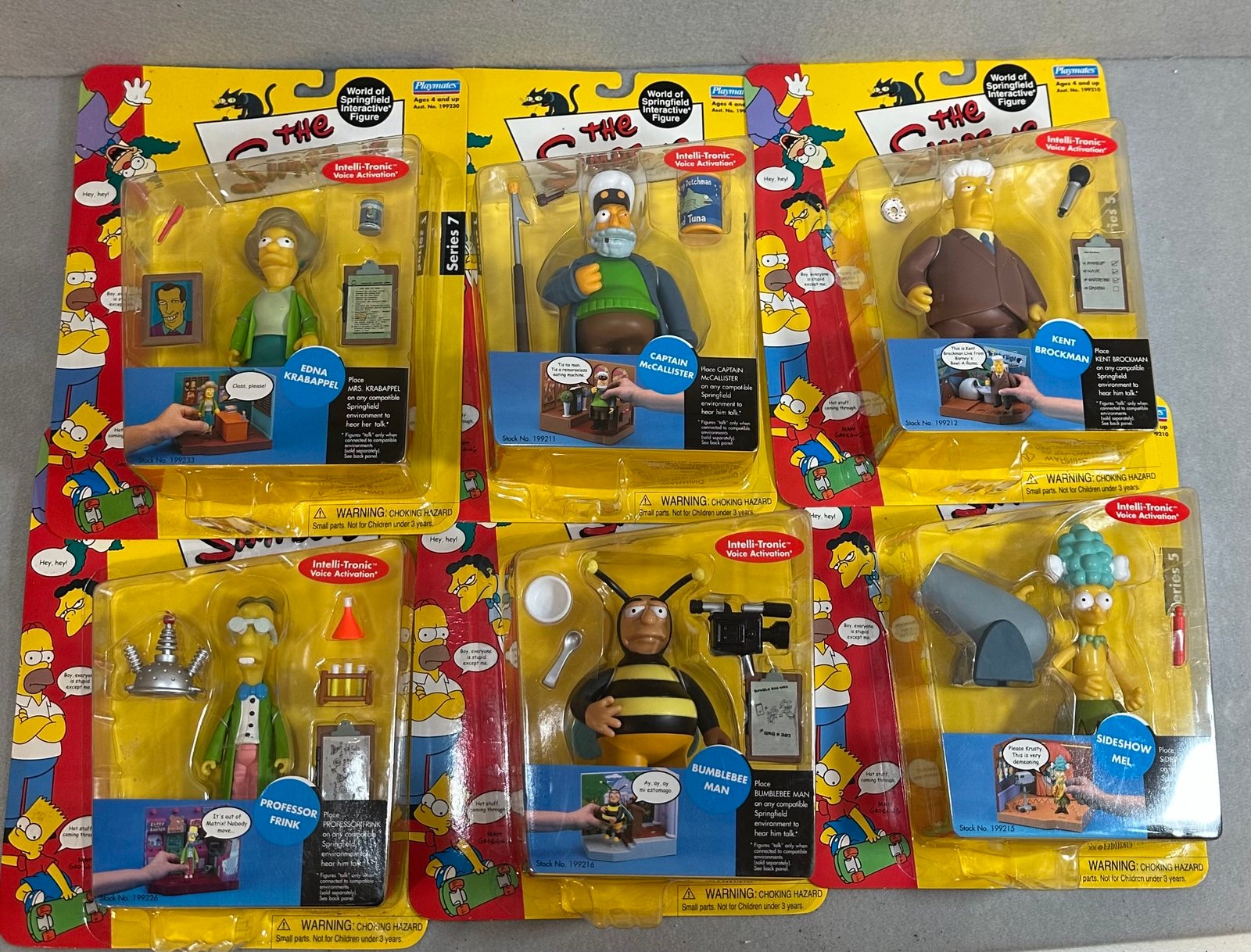 Playmates World of Springfield The Simpsons Action Figures New In Box Lot Of 6