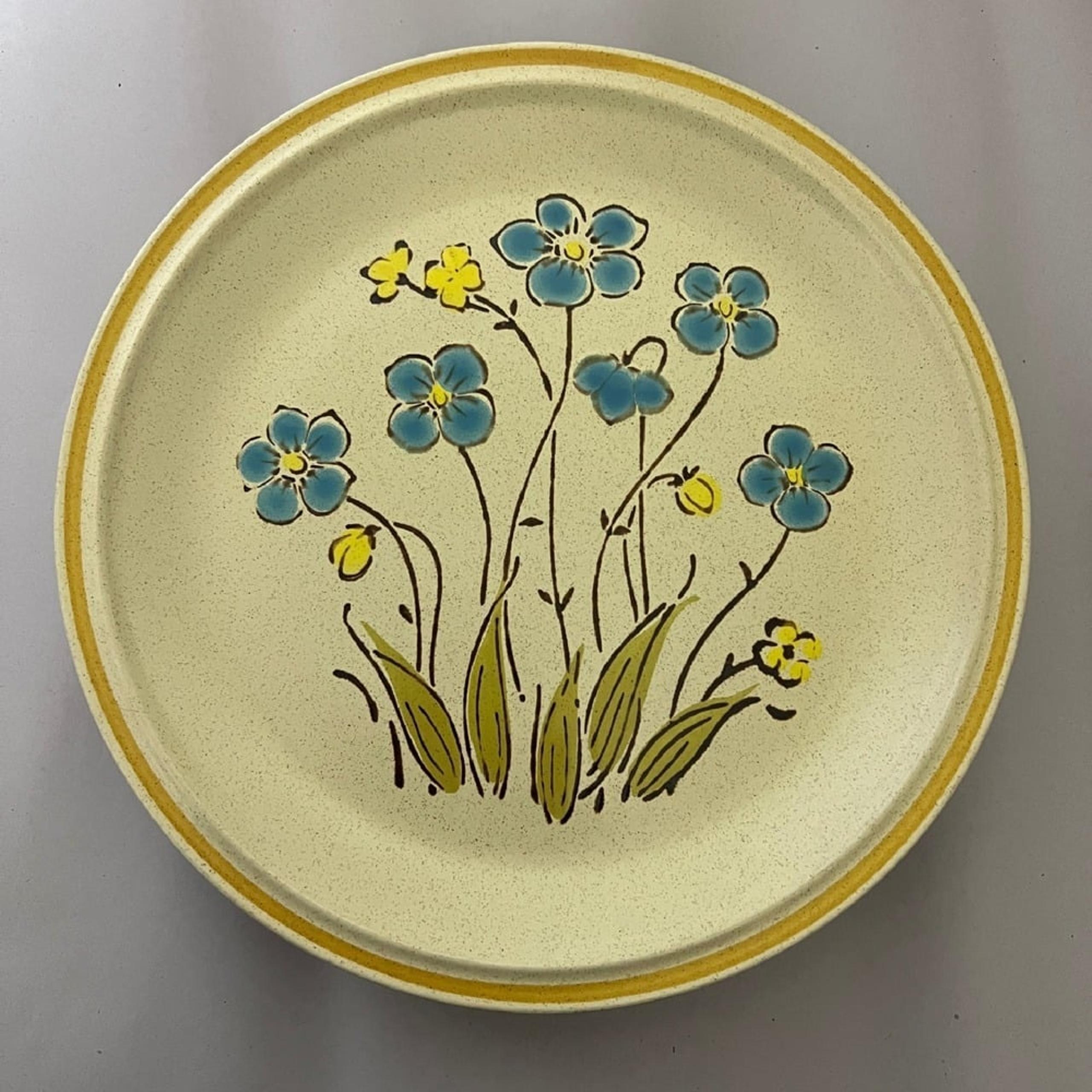 Hearthside Garden Festival Plates Set 4 Highland Flowers Stoneware
