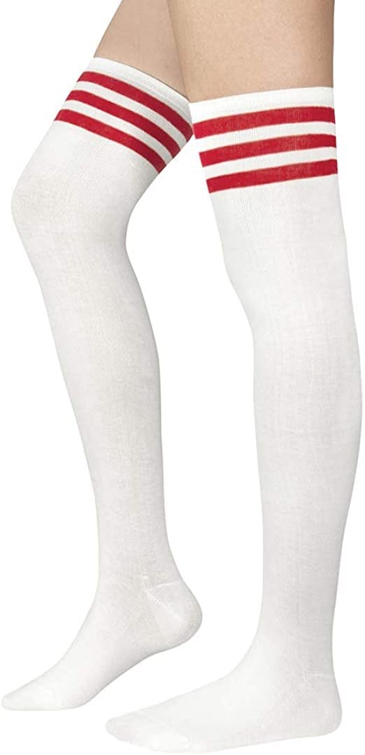 Women Thin Stripes Tube Thigh High