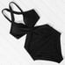 Sexy Black push up one piece swimsuit with tummy control ruching