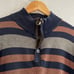 Telluride Clothing Company Striped Cotton Quarter Zip Sweater Size Large