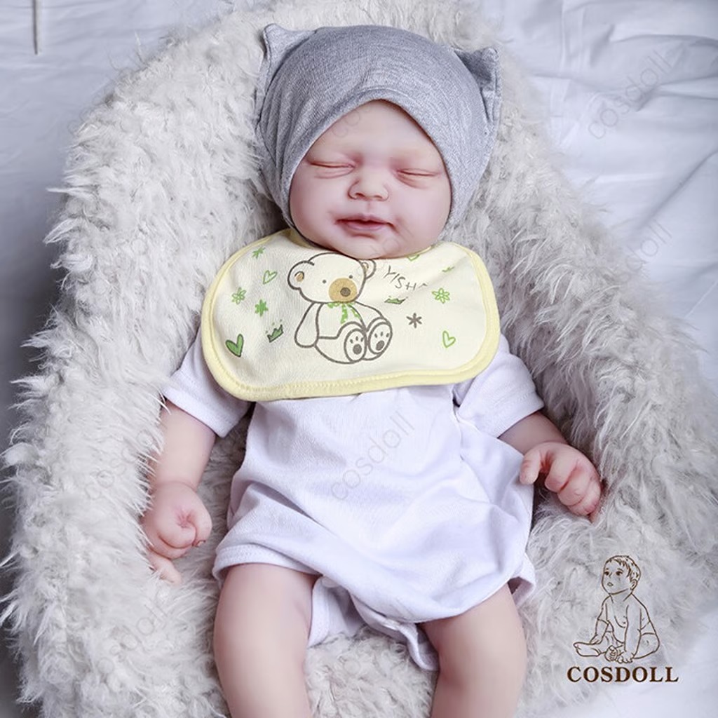 18.5 Full Body Platinum Silicone Reborn Girl Doll Lifelike Cute Newborn