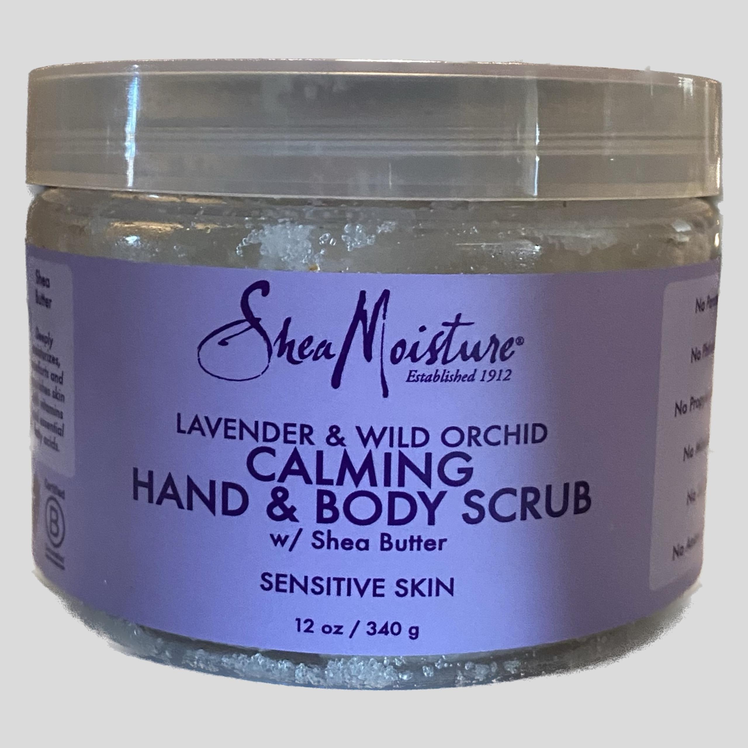 Shea Moisture Lavender & Wild Orchid Calming Hand & Body Scrub 12 oz  be
