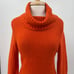 Banana Republic Turtleneck Sweater Wool Blend Textured Ribbed Orange Womens M