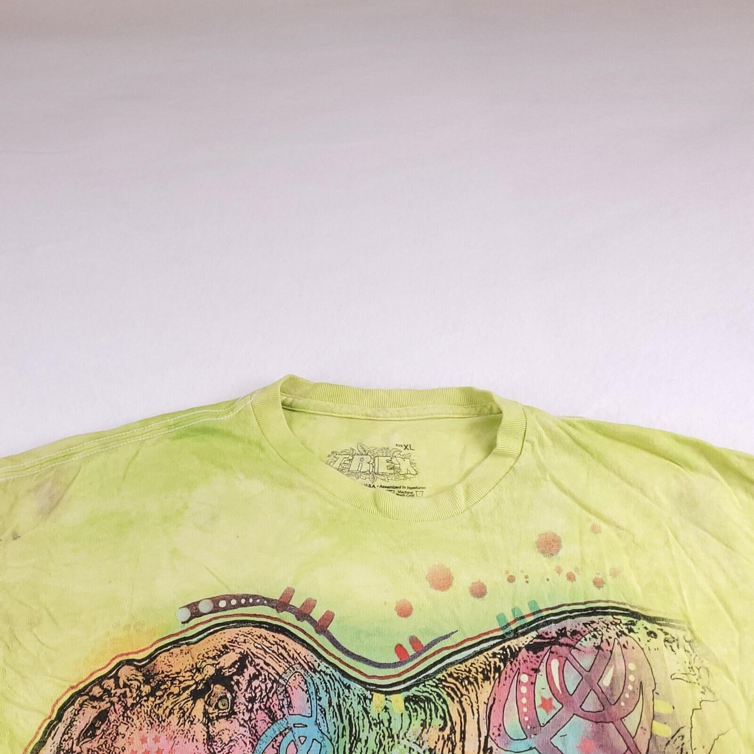 T-Rex Pullover Graphic Casual T Shirt Adult Mens Size Extra Large XL Yellow