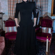 La Femme En Noir Victorian Dress in Black L