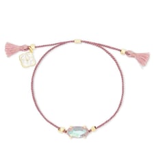 Kendra Scott Everlyne Dichroic Glass Pink Threaded Friendship Bracelet NWOT