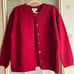 Vintage red handknit cardigan sweater
