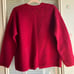Vintage red handknit cardigan sweater