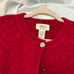 Vintage red handknit cardigan sweater
