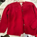 Vintage red handknit cardigan sweater