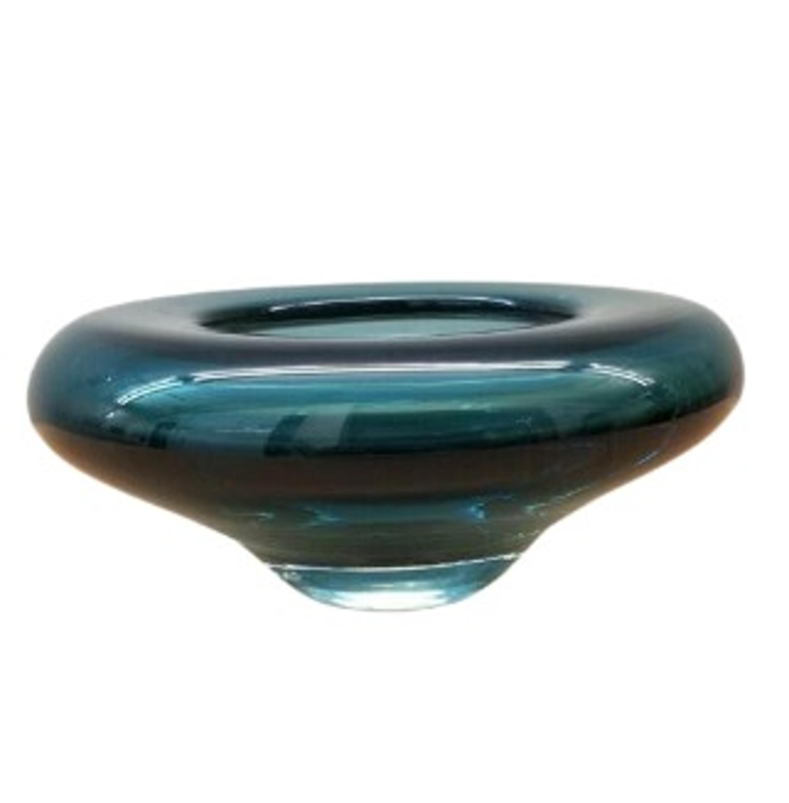 MARQUIS BY WATERFORD COLOR CRYSTAL SALSA VOTIVE CANDLE HOLDER BLUE 7" X 3"NEW