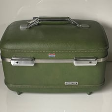 American Tourister Tiara Luggage W/ Extras! Dark Olive Hard Shell Cosmetic Grg1