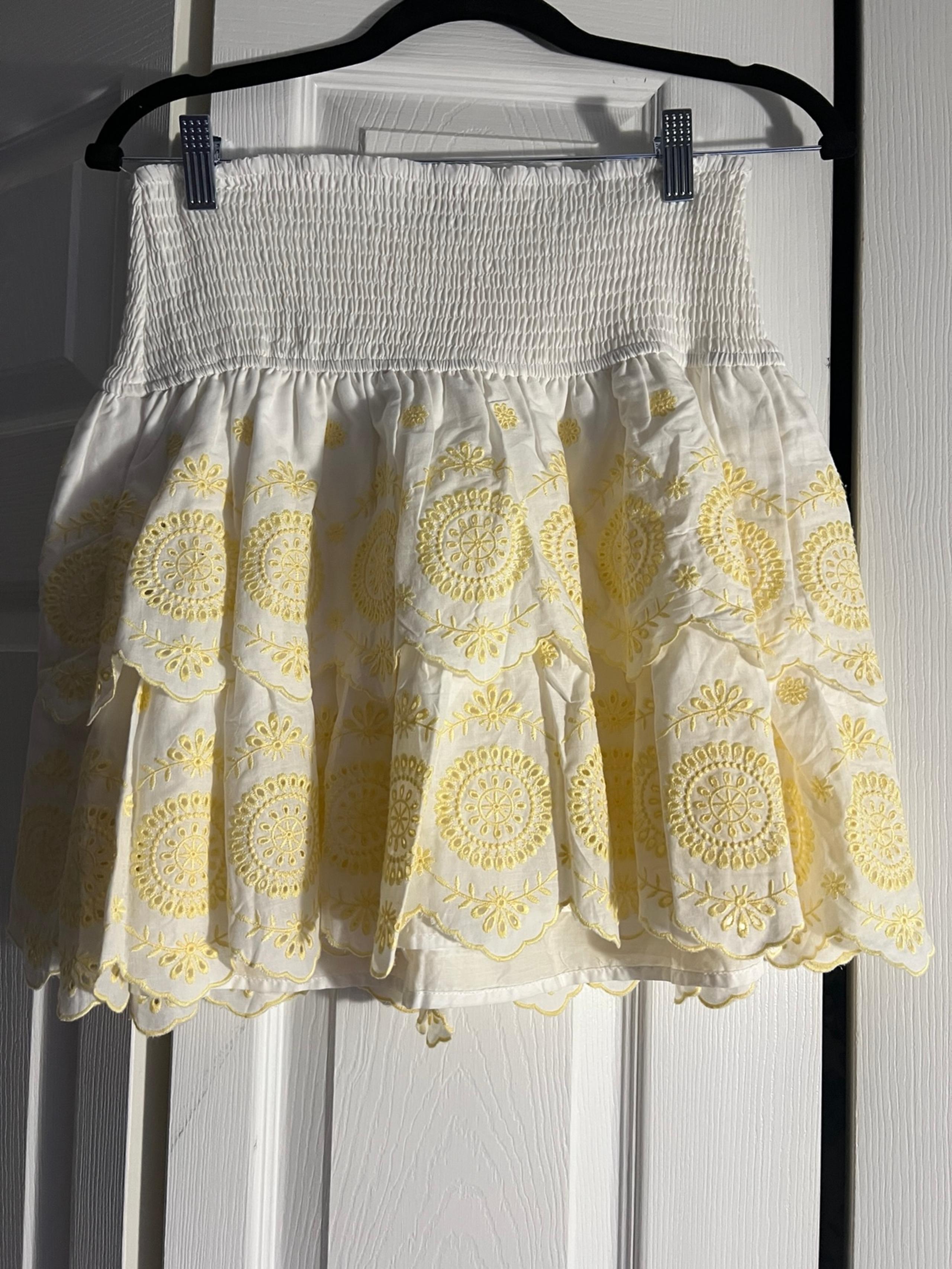 Francesca's Collections Yellow Ruffle Mini Skirt