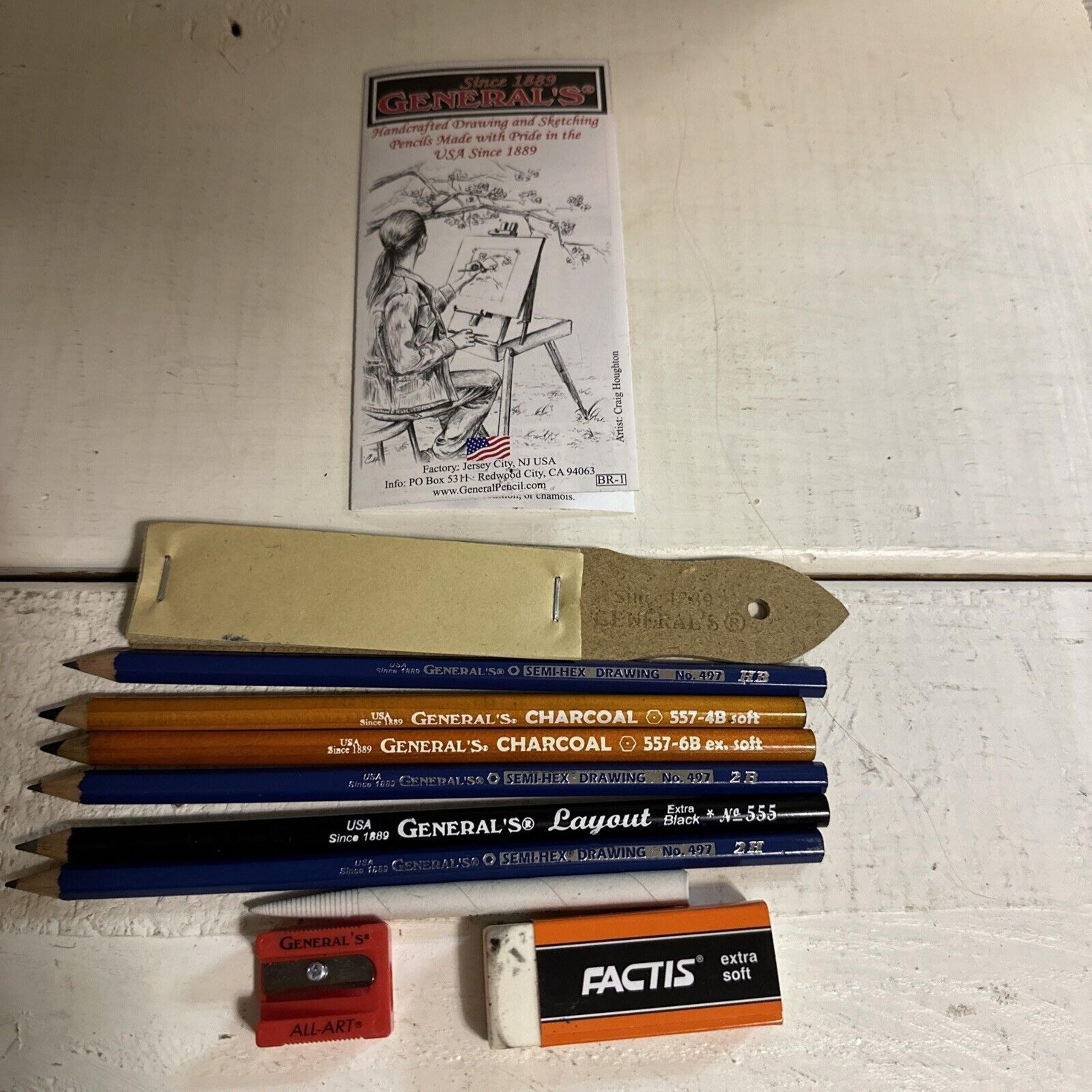 General Pencil How To Draw Kit Used Includes Eraser 6 Pencils Blending Stump Ect