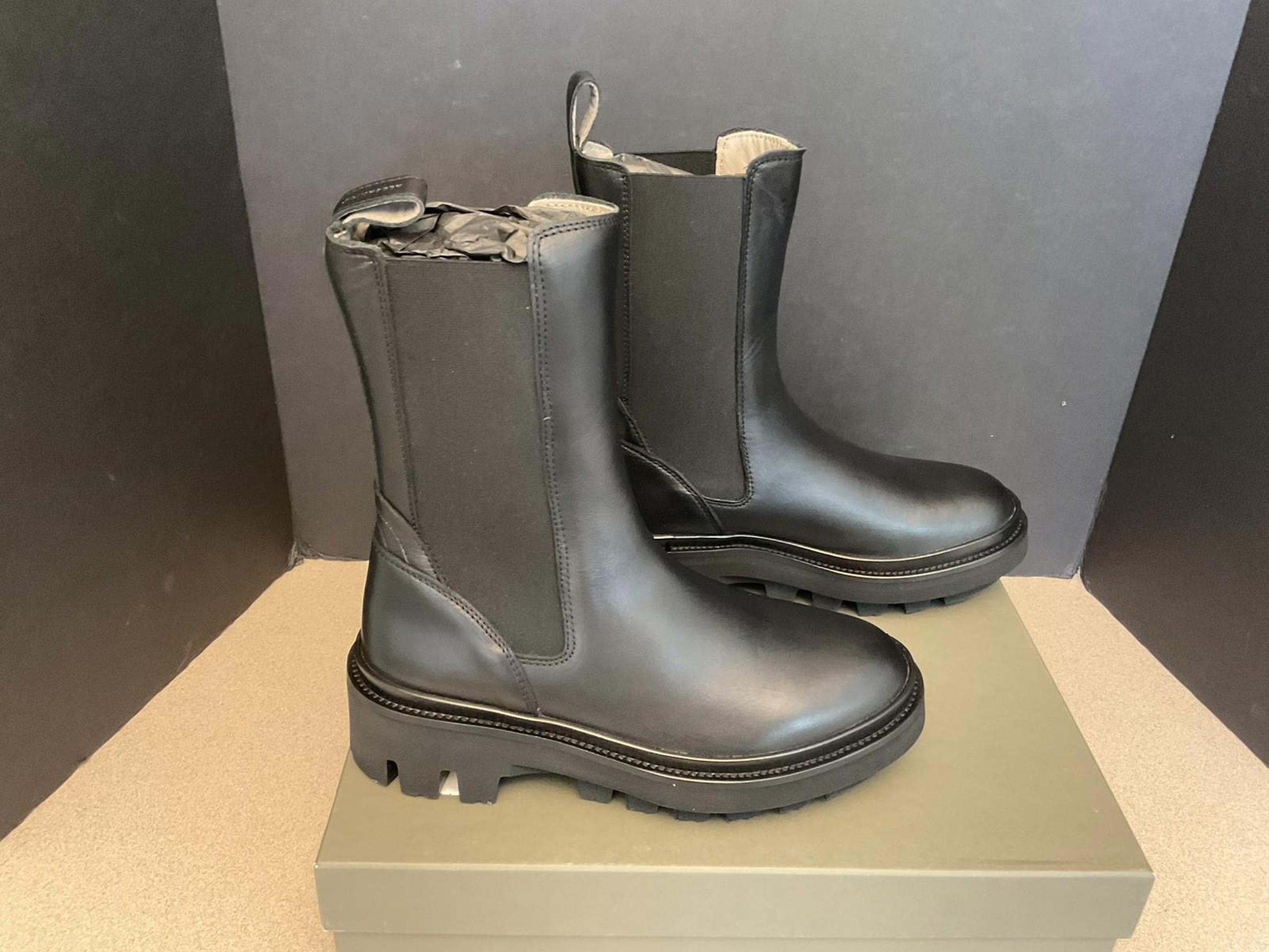 New! Womens ALLSAINTS BILLIE Leather Lugged Chelsea Combat Boots. EU 37-US 7.