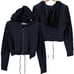Gymshark Cropped Full Zip Hooded Sweatshirt Women's Small Black Workout Active