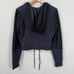 Gymshark Cropped Full Zip Hooded Sweatshirt Women's Small Black Workout Active