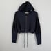 Gymshark Cropped Full Zip Hooded Sweatshirt Women's Small Black Workout Active