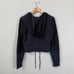 Gymshark Cropped Full Zip Hooded Sweatshirt Women's Small Black Workout Active