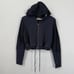 Gymshark Cropped Full Zip Hooded Sweatshirt Women's Small Black Workout Active