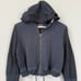 Gymshark Cropped Full Zip Hooded Sweatshirt Women's Small Black Workout Active