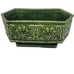 Vintage Hexagon Shaped Green Glazed Garden Planter