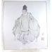 Pair Handmade Illustrations of Japanese Theater Noh Actors on Shikishi Board