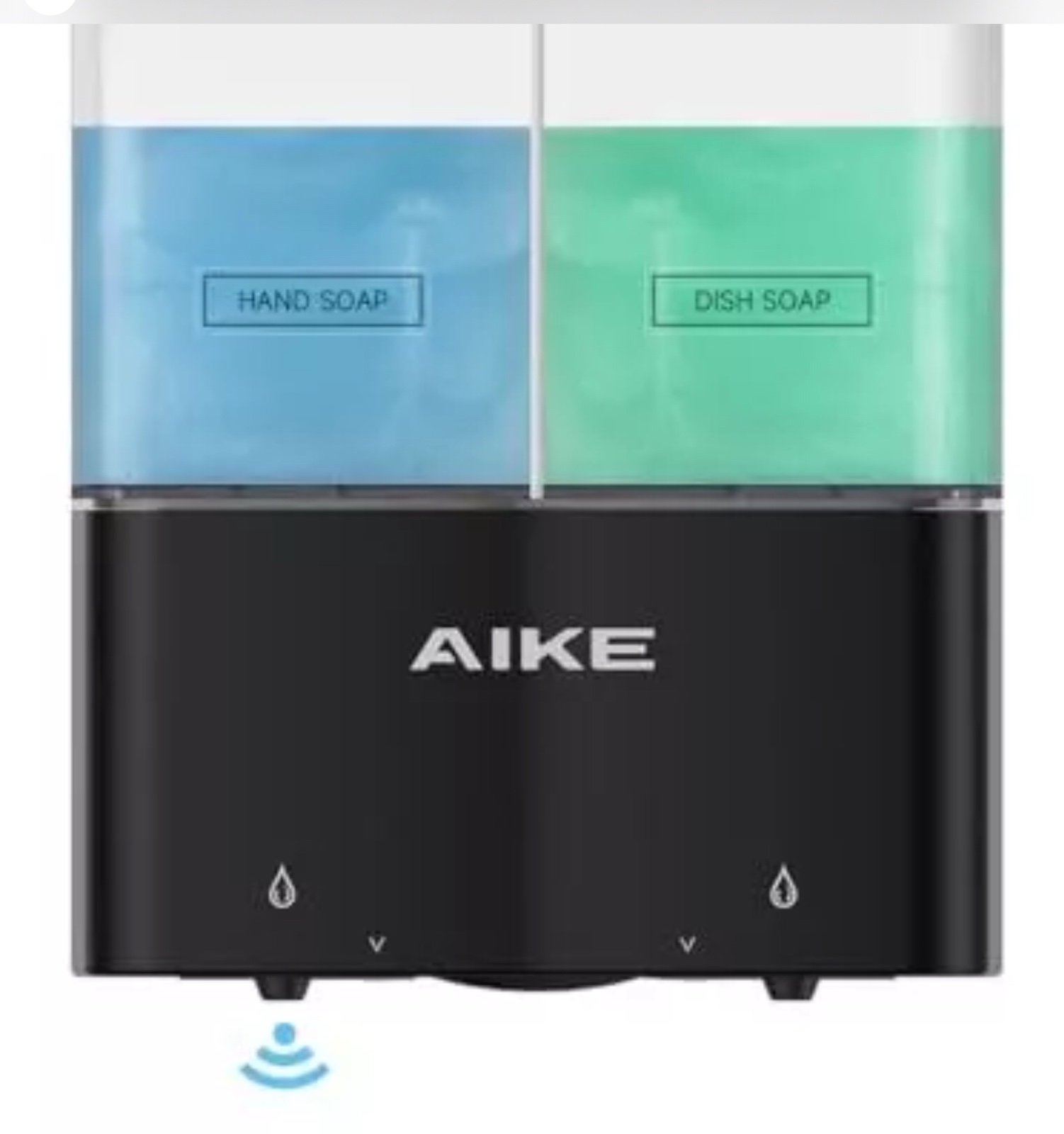 Double Automatic Soap and Shower Dispenser Wall Mount 2 Chambers Black