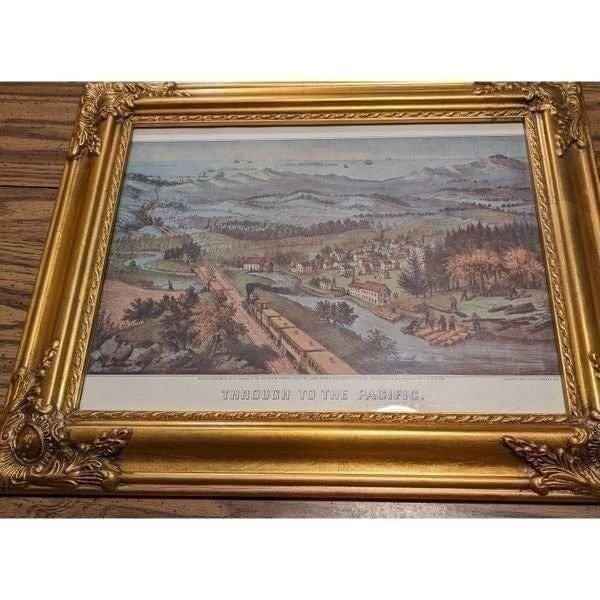 Vintage lithogram print from Curry and Ives. Through the Pacific