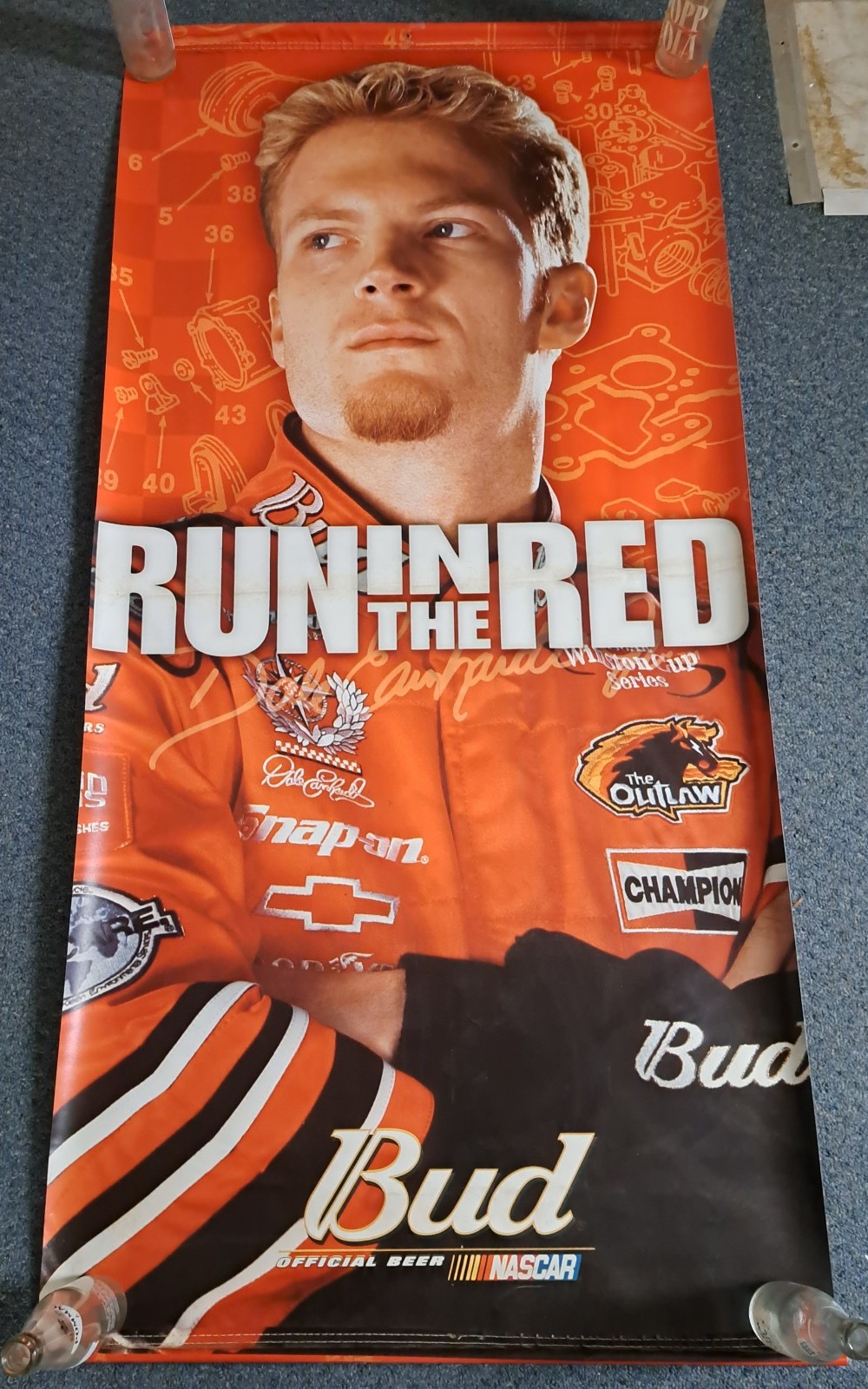 Vintage Large Vinyl Run in the Red Budweiser Banner