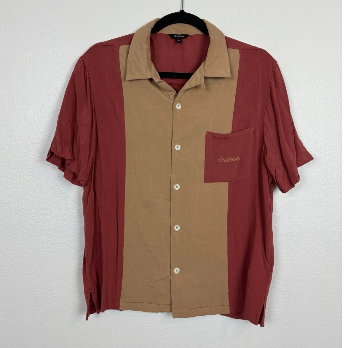 Malbon Golf Rockabilly Bowling Team Short Sleeve Button Down Medium