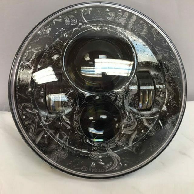 7″ REPLACEMENT DARK KNIGHT DESIGN PROJECTOR HID LED LIGHT HEADLIGHT FOR HARLEY