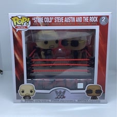 WWE Funko Pop Stone Cold Steve Austin and the Rock with Ring