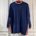 Mersea Sailor Sweater OSFM Mock Neck Lattice Knit Pattern Blue Red White preppy