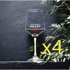 Work of Heart Wine Glasses x4 Premium 12 Oz Personalize Med Teacher Job NEW