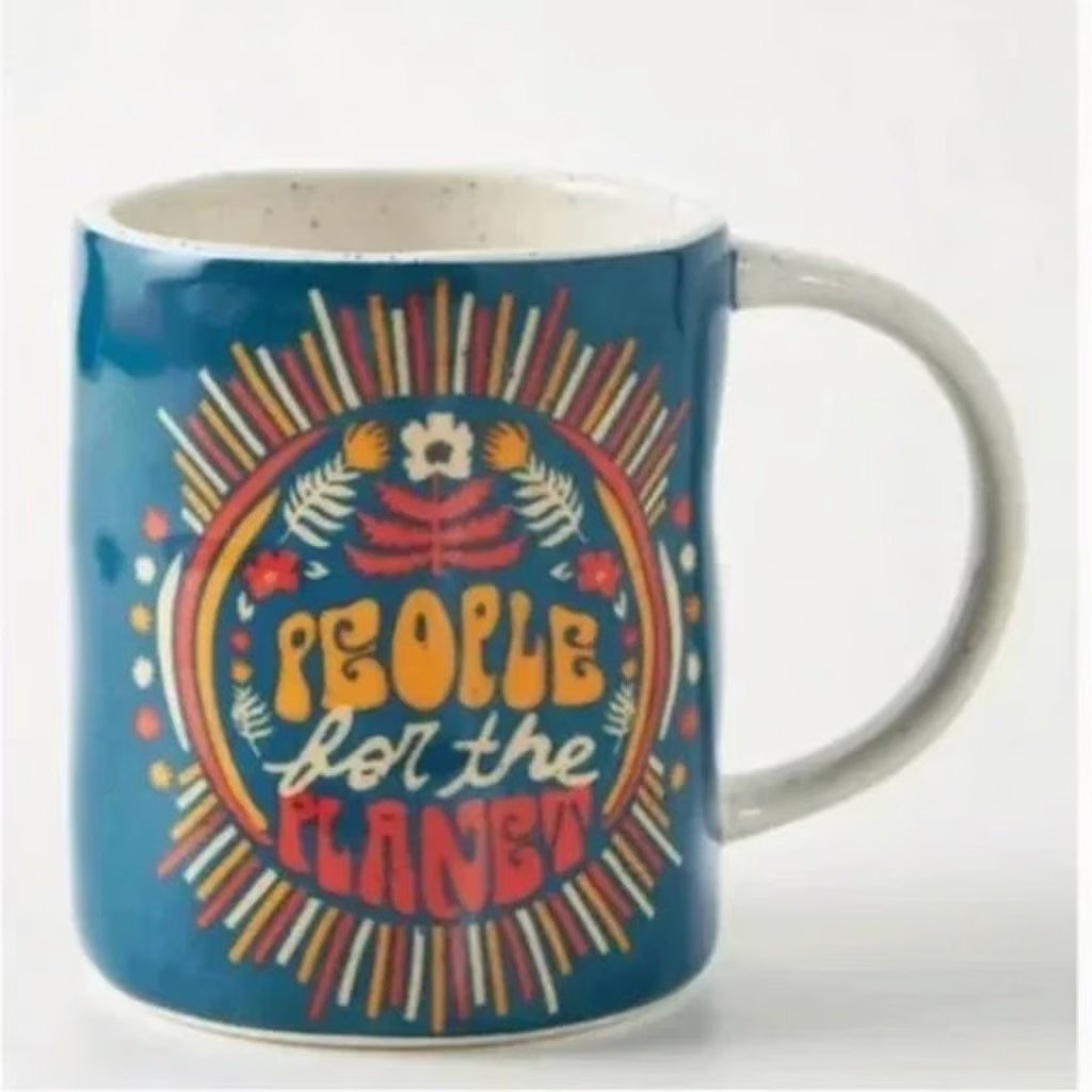 ⭐️ Dazey LA Retro Hippie Boho Hipster Farm Art Deco Modern Peasant Plant Cup Mug