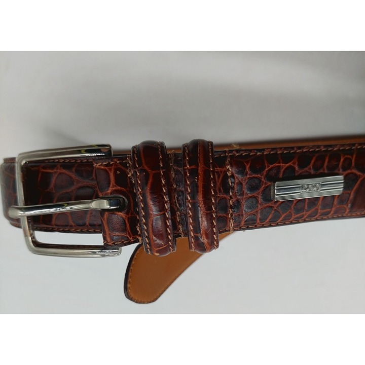 Polo Ralph Lauren Belt Mens Size 32 Brown Italian Leather Brass Buckle