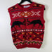 Vintage Cambridge Dry Goods winter sweater vest Deer Fight wool knit womens M