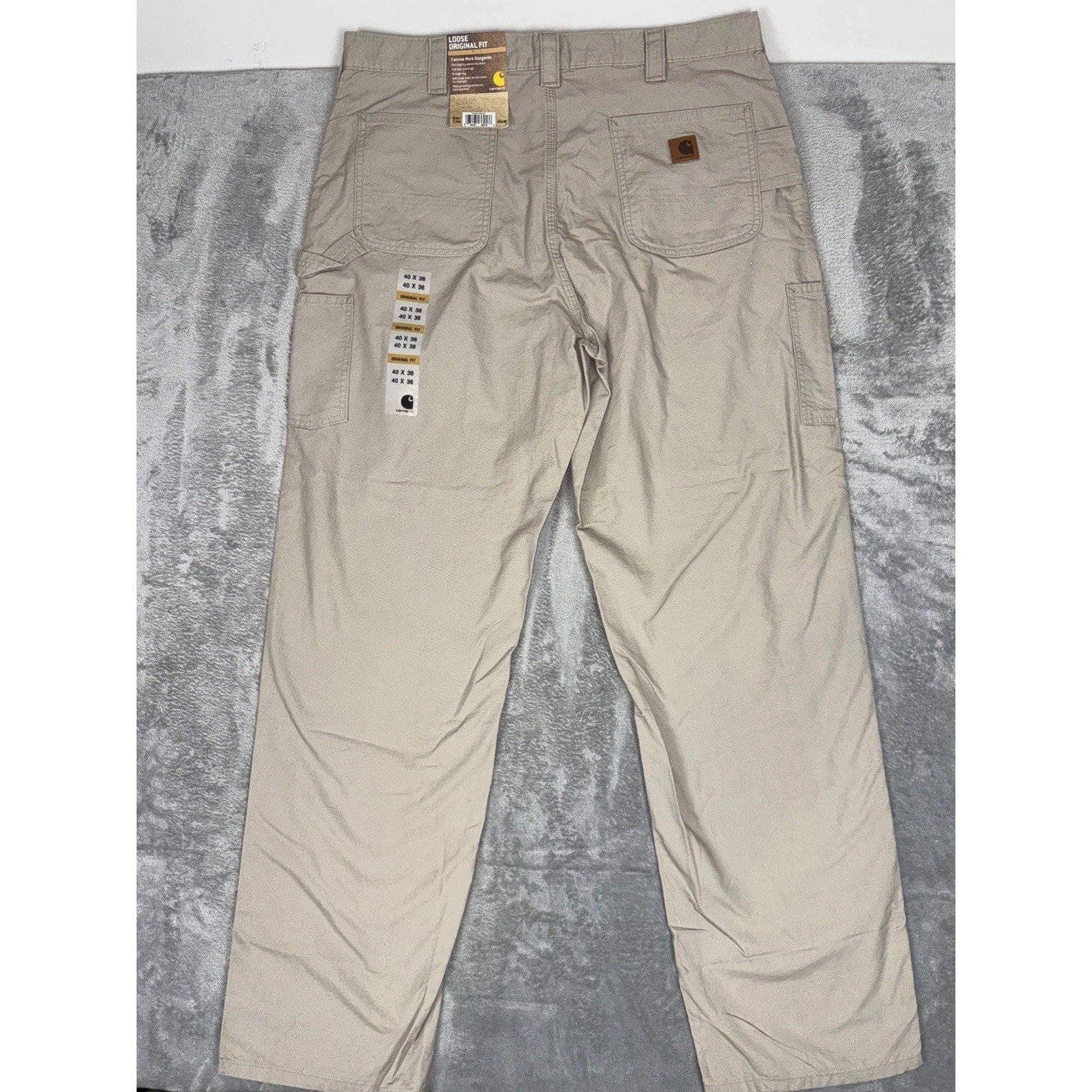 Carhartt Pants 40x36 Loose Original Fit Canvas Work Dungaree Tan Straight Men's