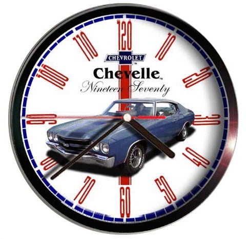 1970 Chevrolet chevy chevelle 2 door blue E013b WALL CLOCK