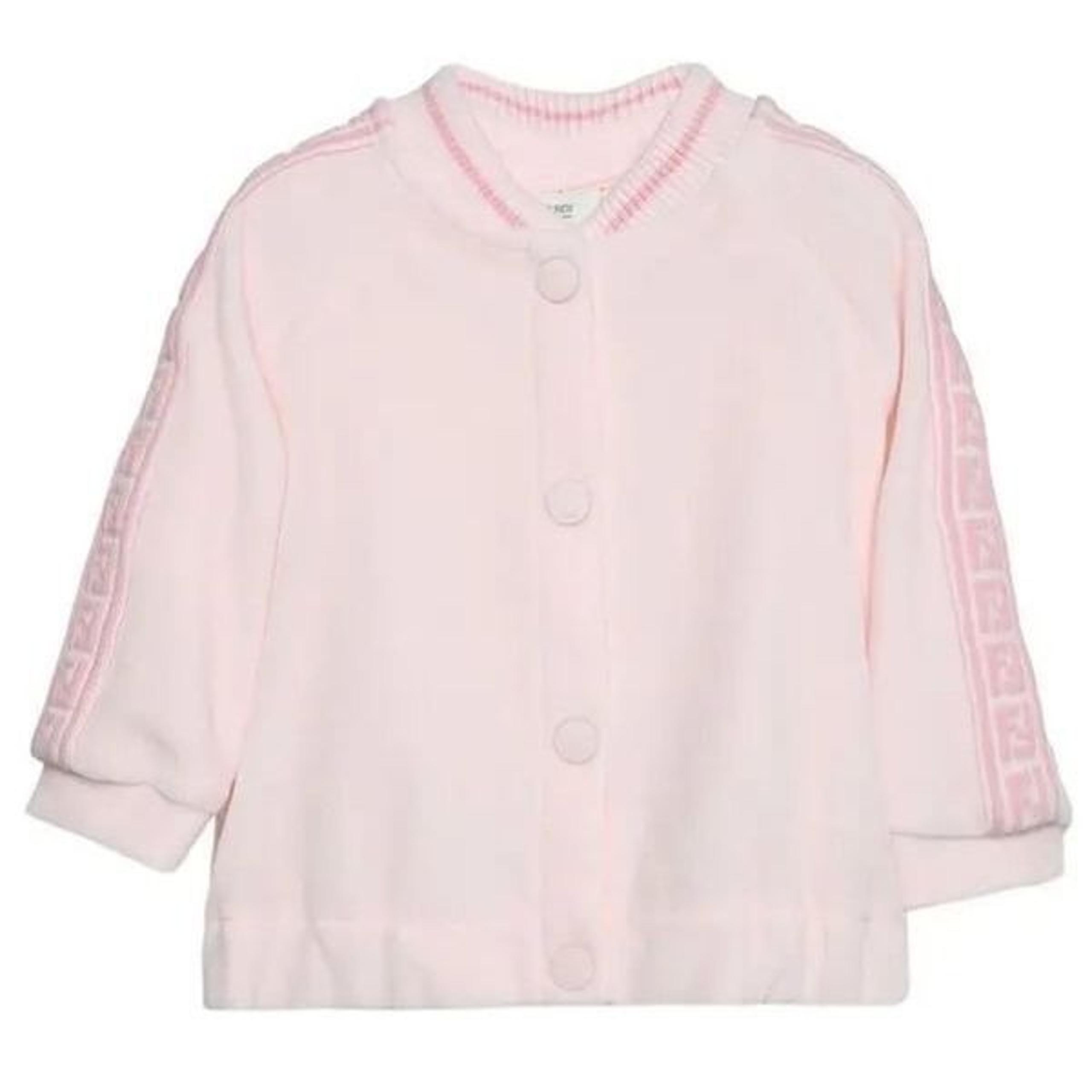 FENDI Kids Velour Buttoned Sweatshirt - Pink