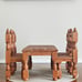 Rustic Wooden Dollhouse Table & Chair Set