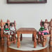 Rustic Wooden Dollhouse Table & Chair Set
